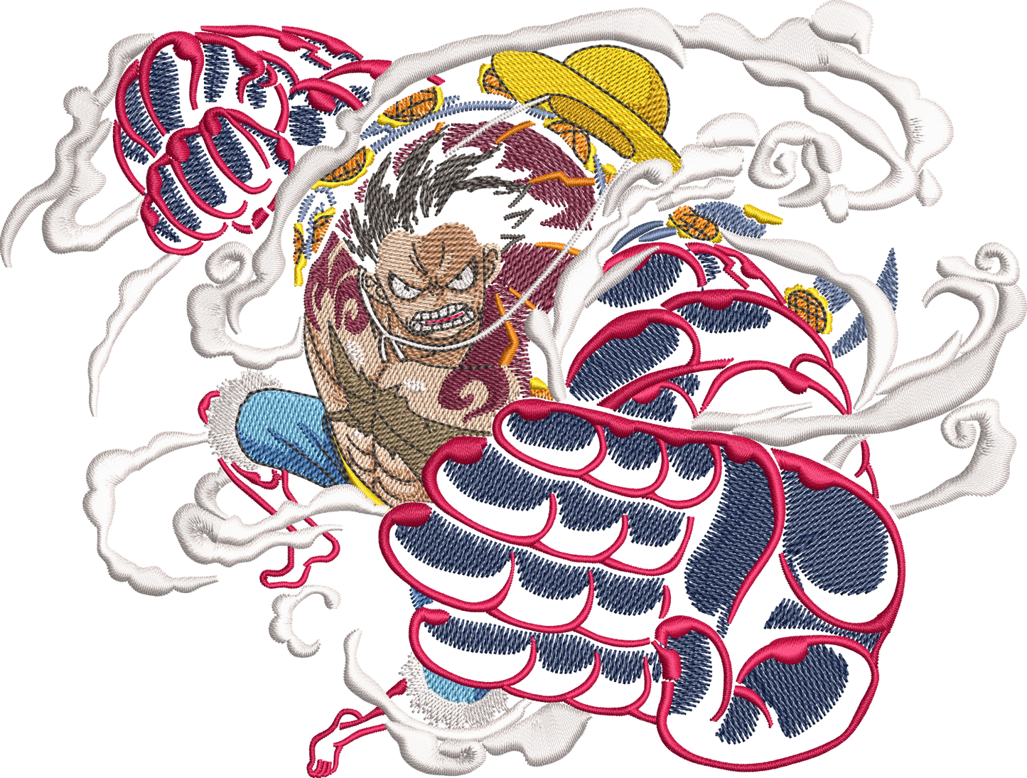 Gear 4 Luffy Low Stitch Style Embroidered Crew Neck Sweatshirt