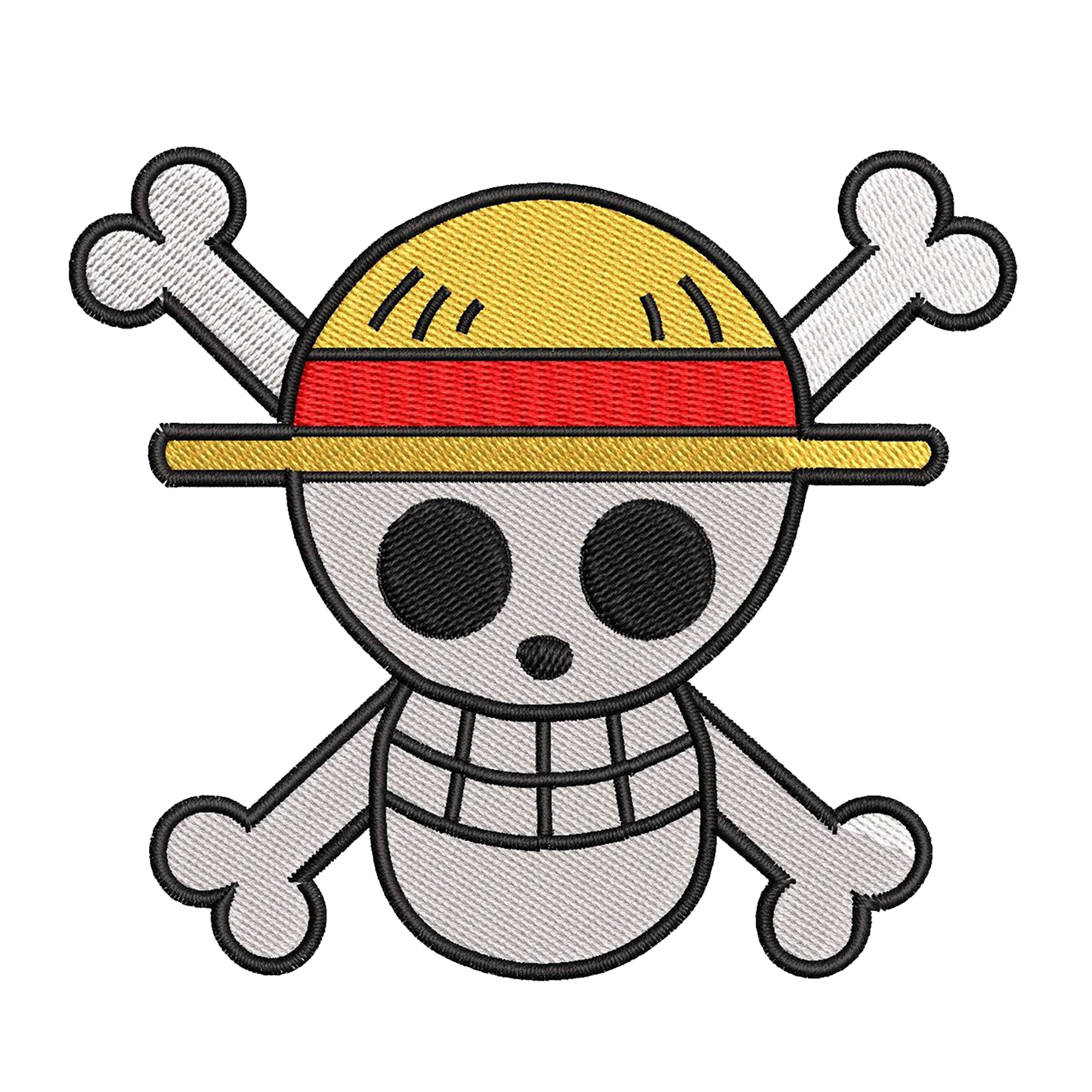 Straw Hat Jolly Roger Embroidered Crew Neck Sweatshirt