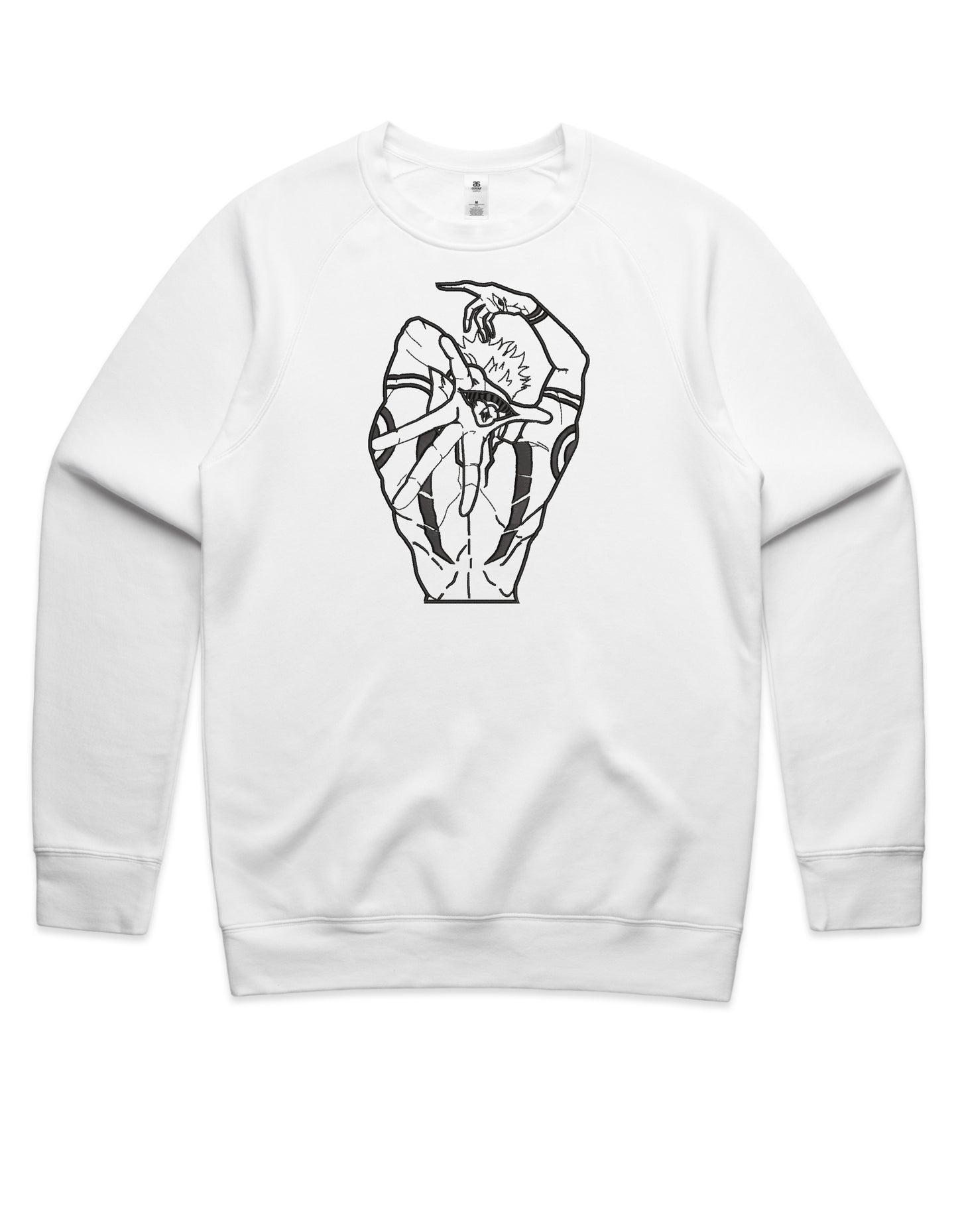 Yuji Itadori Line Art Embroidered Crew Neck Sweatshirt