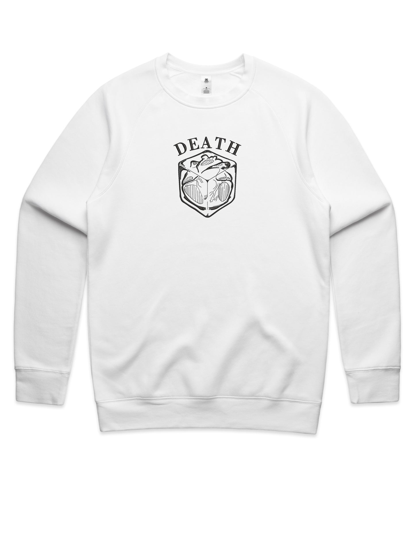 Law Heart Line Art Embroidered Crew Neck Sweatshirt