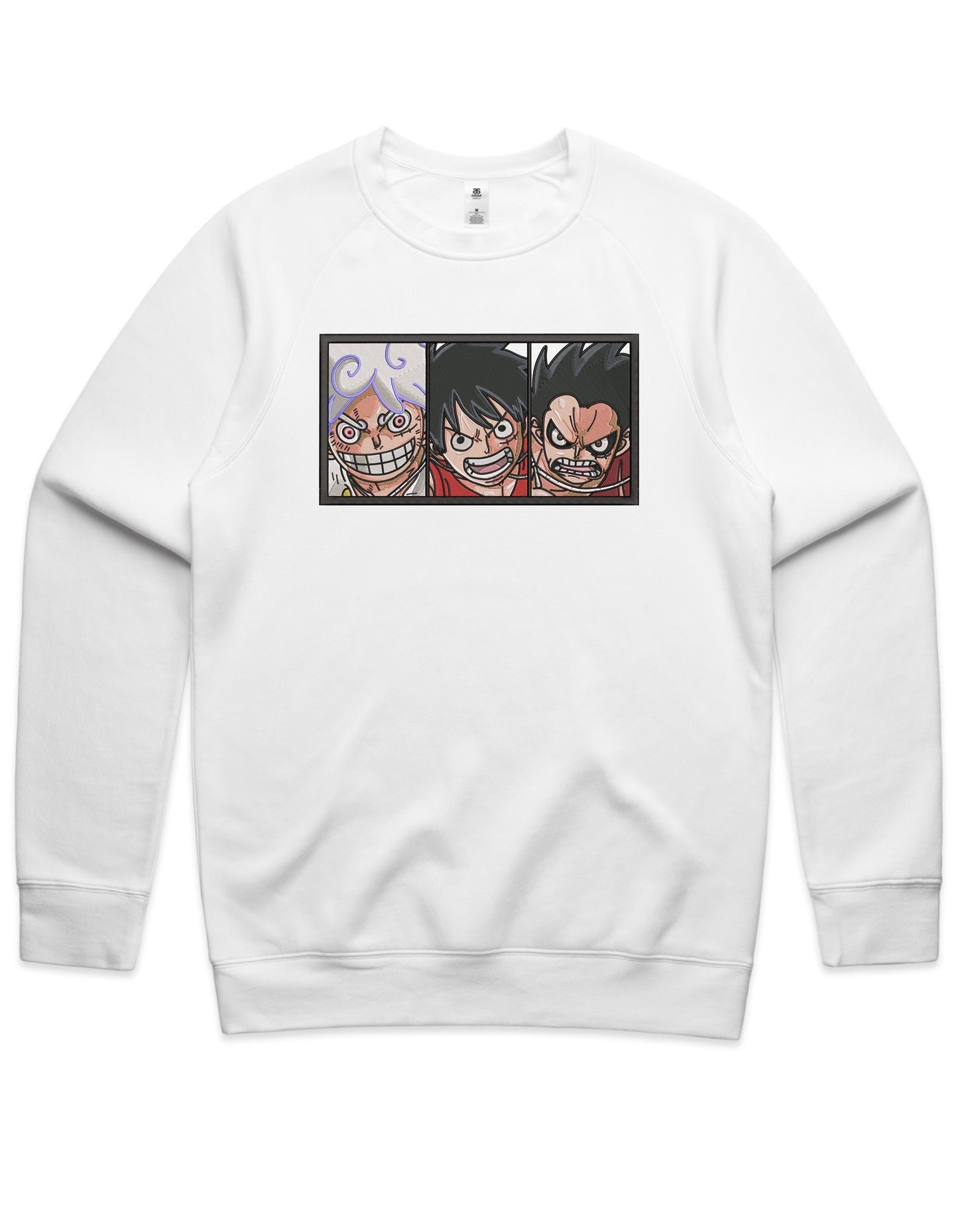 Luffy Gears Embroidered Crew Neck Sweatshirt