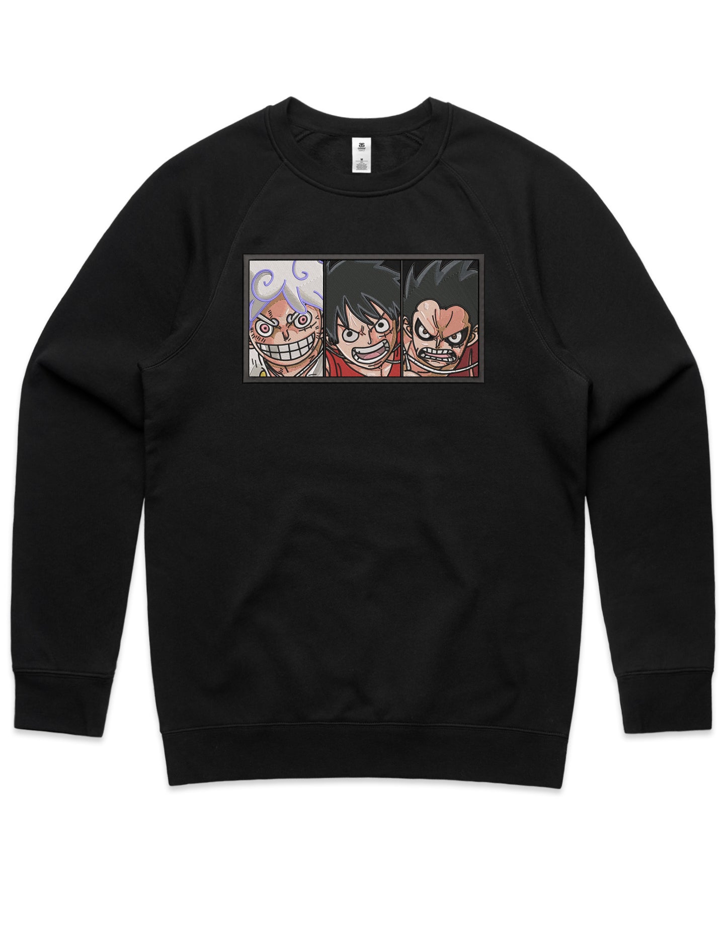 Luffy Gears Embroidered Crew Neck Sweatshirt