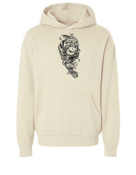 Zoro Line Art Embroidered Hoodie