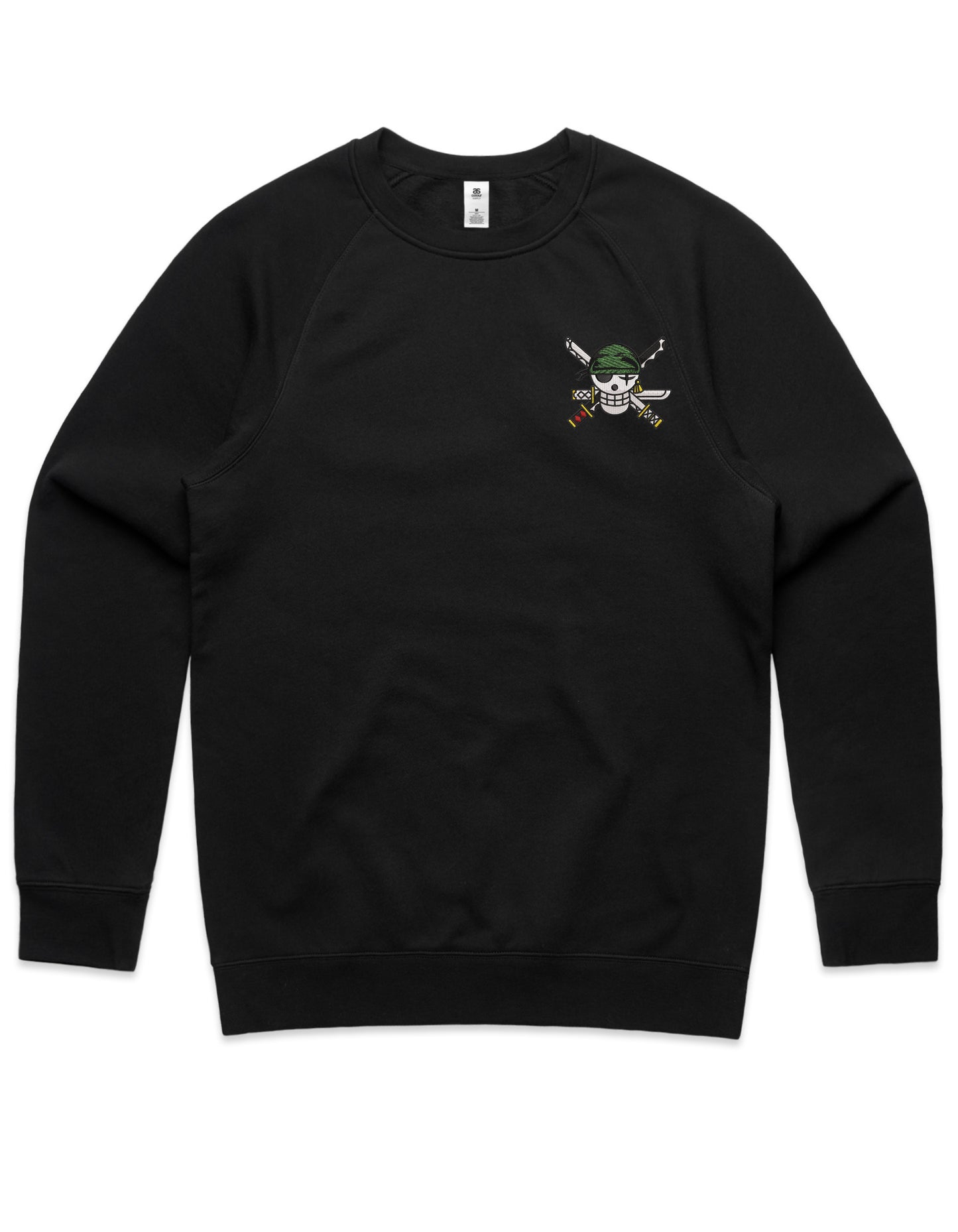 Zoro Jolly Roger Embroidered Crew Neck Sweatshirt