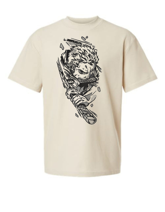 Zoro Line Art Embroidered T-Shirt