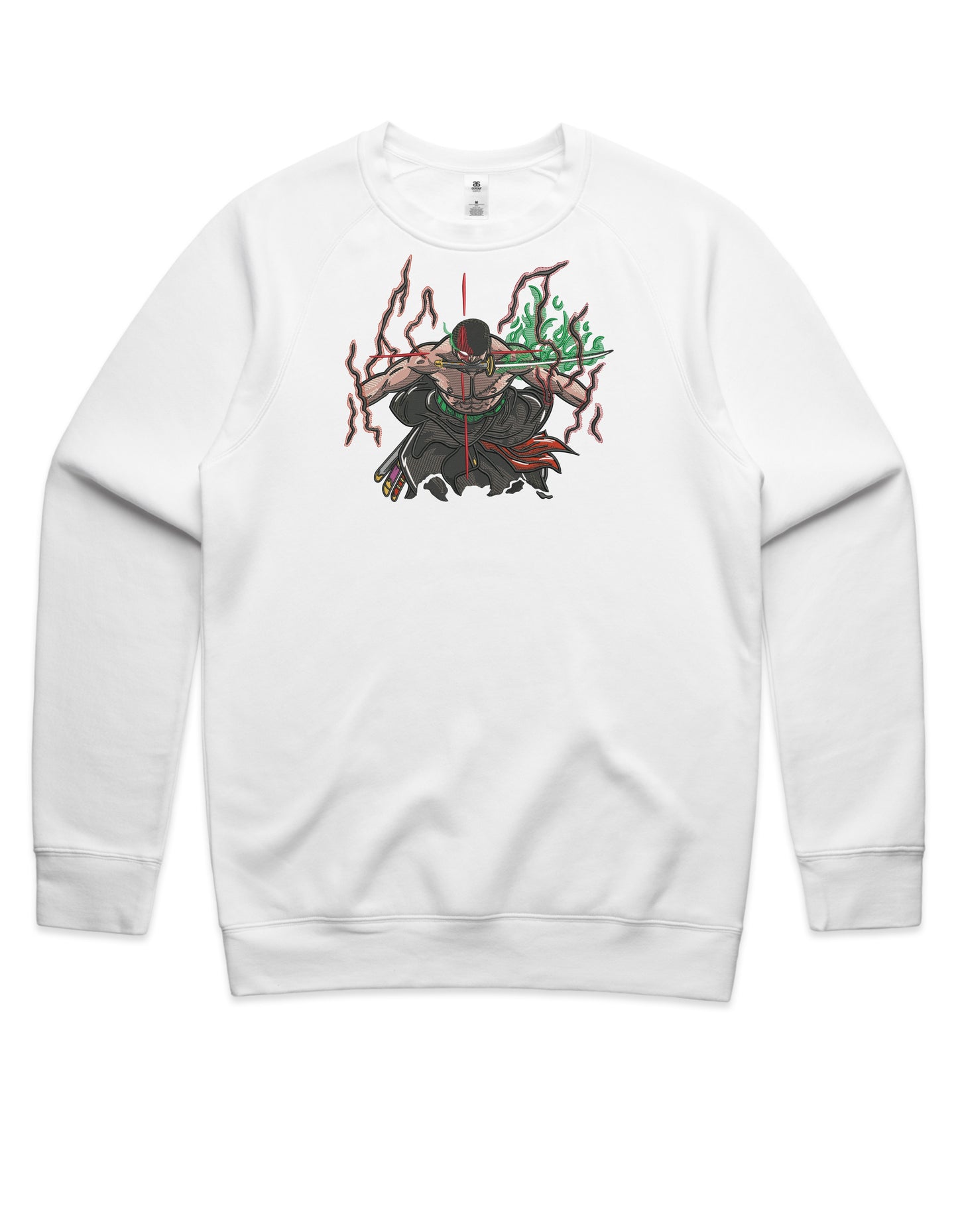 King of Hell Zoro Embroidered Crew Neck Sweatshirt