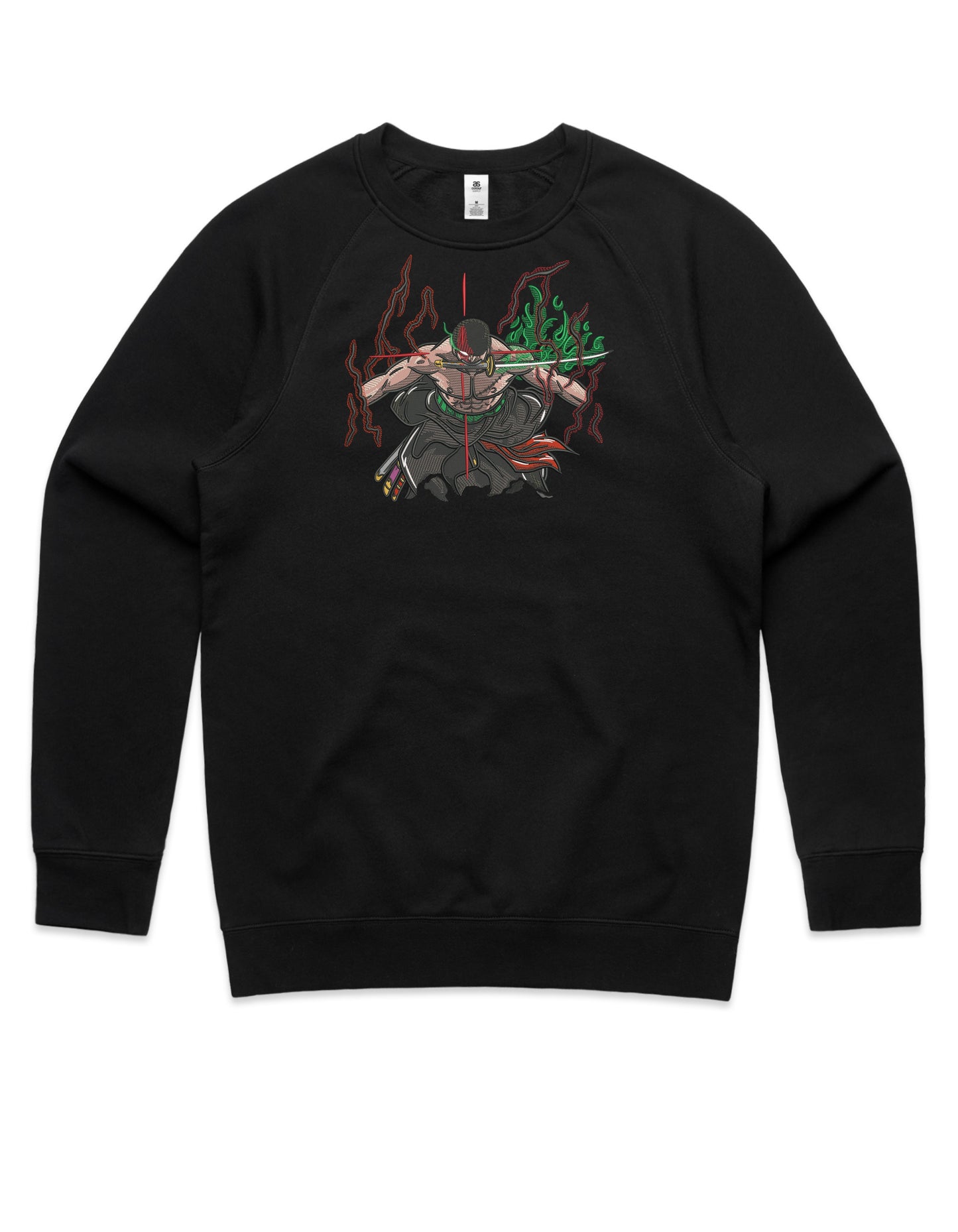 King of Hell Zoro Embroidered Crew Neck Sweatshirt