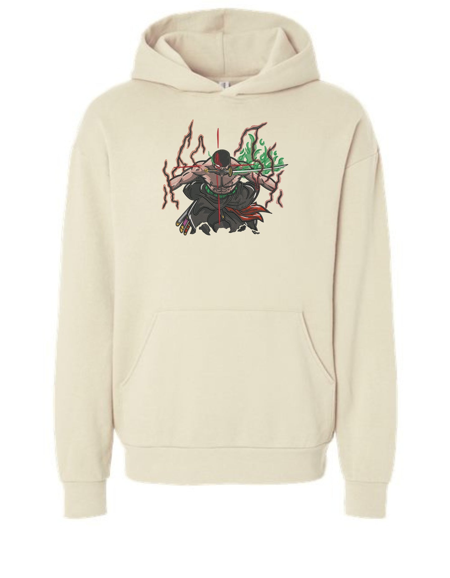 King of Hell Zoro Embroidered Hoodie