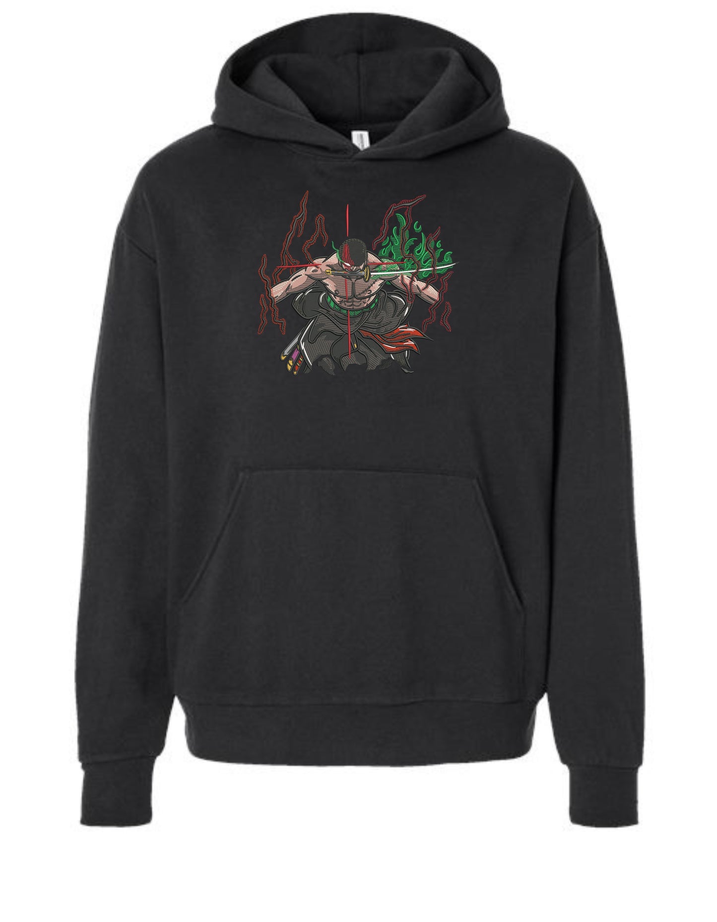 King of Hell Zoro Embroidered Hoodie